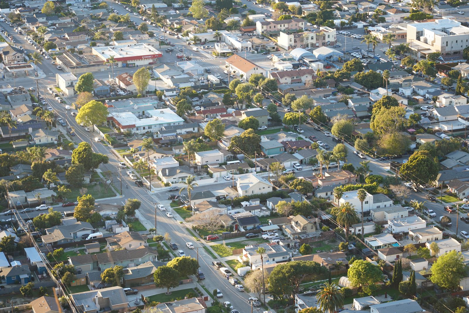 Aerial view of a DFW neighborhood